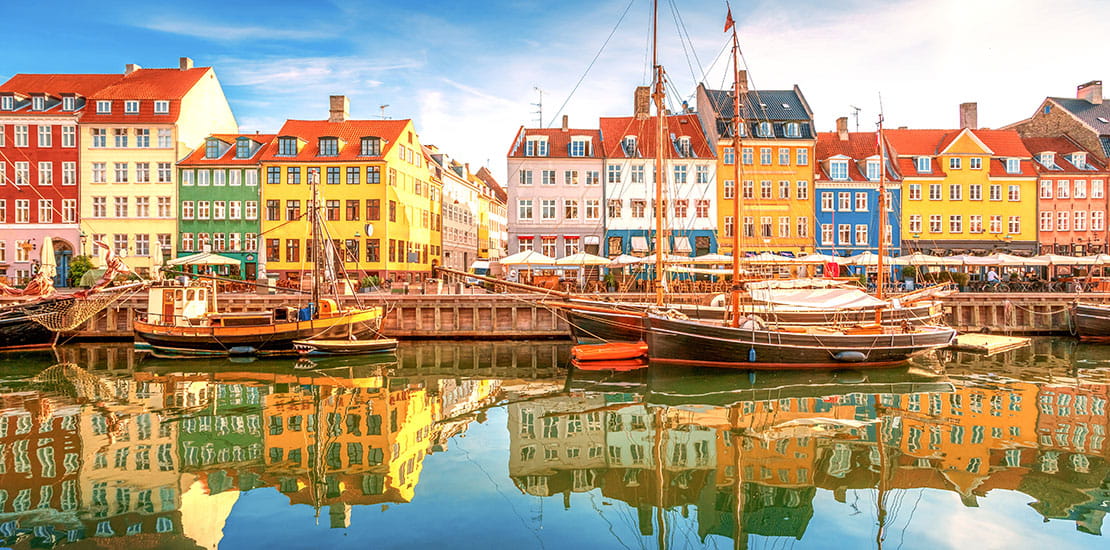 The Nyhavn District in Copenhagen, Denmark